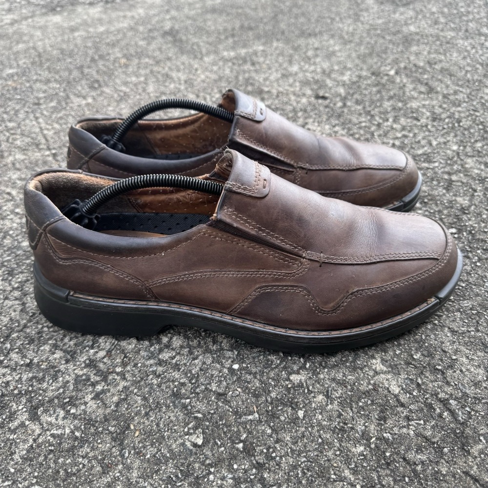 ECCO Men's Fusion II Slip On Leather Shoes Brown Size EUR 45 US 11-11.5 - Picture 4 of 12